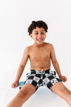 Load image into Gallery viewer, Black Check Characters | BOARDSHORTS