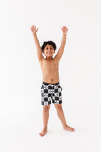 Load image into Gallery viewer, Black Check Characters | BOARDSHORTS