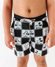 Load image into Gallery viewer, Black Check Characters | BOARDSHORTS