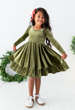 Load image into Gallery viewer, Sage | Velvet Bow Back Dress