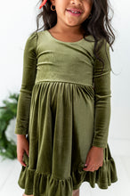 Load image into Gallery viewer, Sage | Velvet Bow Back Dress