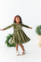 Load image into Gallery viewer, Sage | Velvet Bow Back Dress