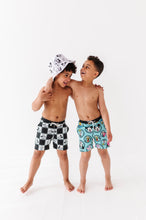 Load image into Gallery viewer, Black Check Characters | BOARDSHORTS