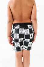 Load image into Gallery viewer, Black Check Characters | BOARDSHORTS