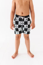 Load image into Gallery viewer, Black Check Characters | BOARDSHORTS