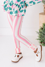 Load image into Gallery viewer, Pink Candy Cane Stripe | SLIM LEGGINGS