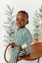 Load image into Gallery viewer, Green Stripes | ZIP ROMPER