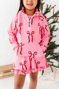 Mouse Bows PINK | (KIDS) 1/4th Zip Up