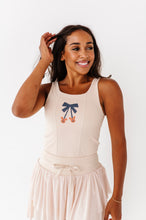 Load image into Gallery viewer, Pumpkin Bow TAN | ADULT TANK