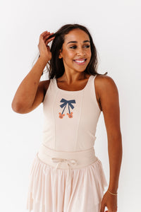 Pumpkin Bow TAN | ADULT TANK