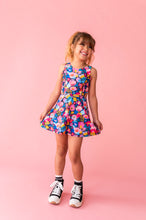 Load image into Gallery viewer, Electric Bloom | Open Sides Active Dress (with shorts!)