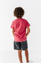 Load image into Gallery viewer, Green Outline Santa Mickey | KIDS RED TEE