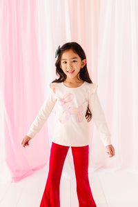 Balloon Dog | Pink Ruffle Long Sleeve