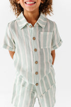 Load image into Gallery viewer, Mint Bay Stripes | BOYS LINEN SET