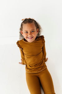 CARMEL RIB | Ruffle Long Sleeve