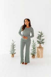 Green Stripes | Women’s PJ TOP