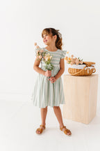 Mint Bay Stripes | TIE-BACK DRESS