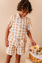 Honey Gingham | BOYS LINEN SET