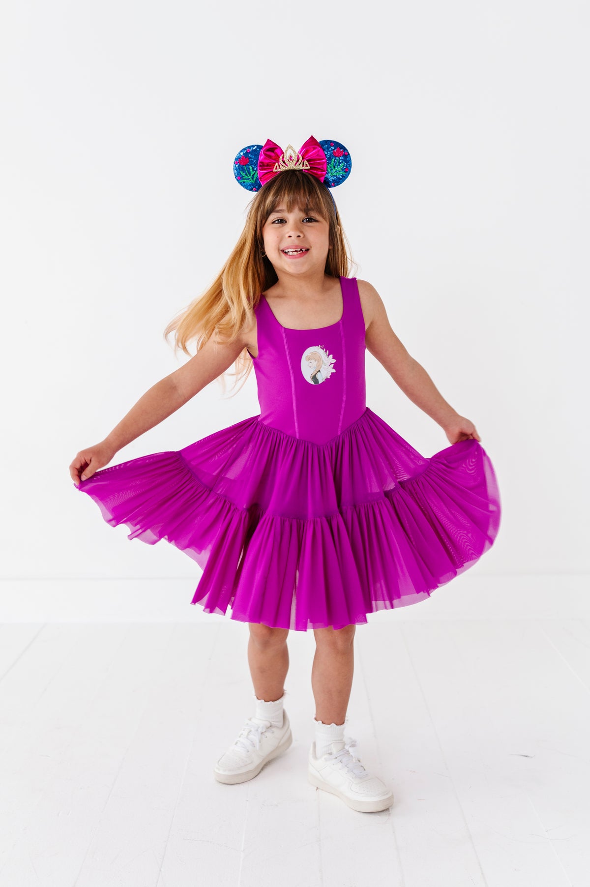 Ana (KIDS) | Raspberry Mesh DRESS