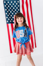 Load image into Gallery viewer, BLUE Patchwork USA | Tie Front Tee