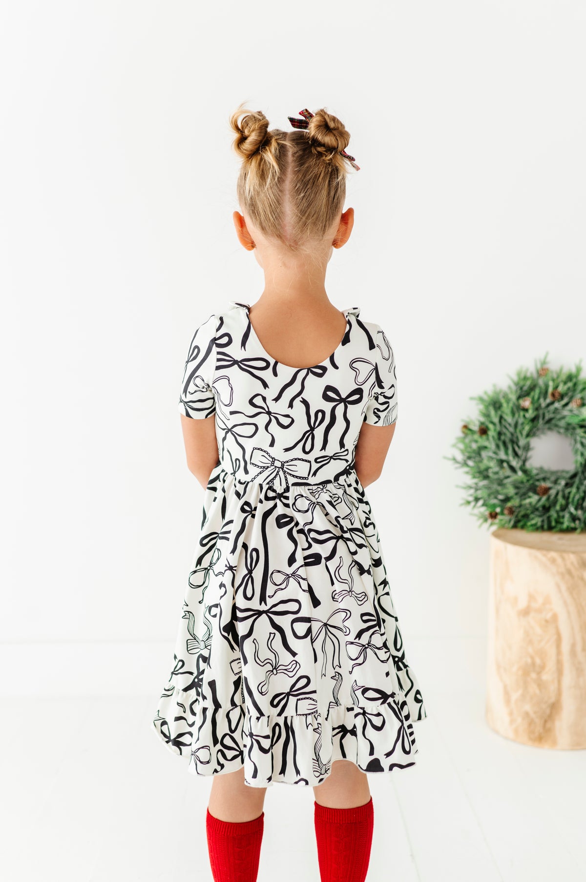 Cream Preppy Bow | Collard Twirl Dress