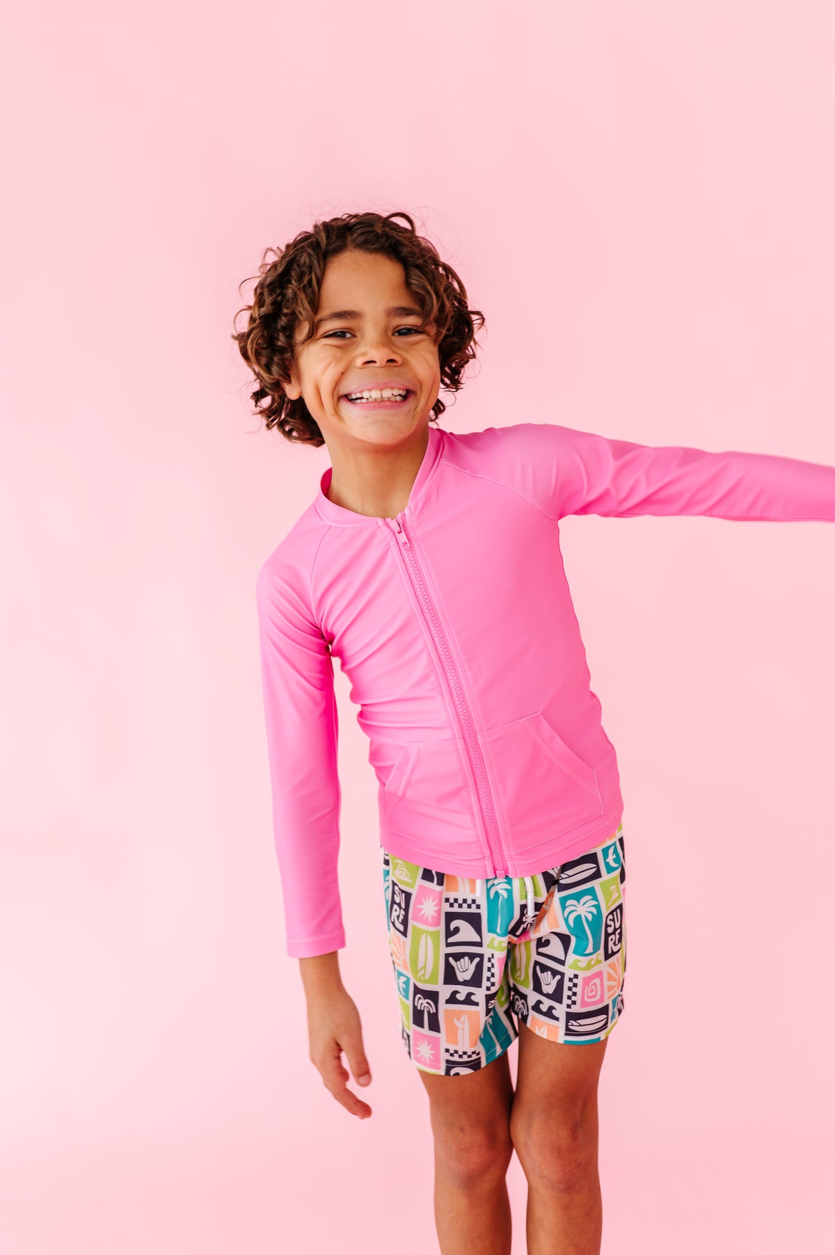 Popsicle Pink | ZIP RASHGUARD SHIRT