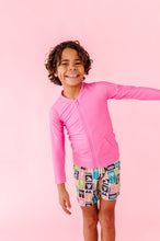 Load image into Gallery viewer, Popsicle Pink | ZIP RASHGUARD SHIRT