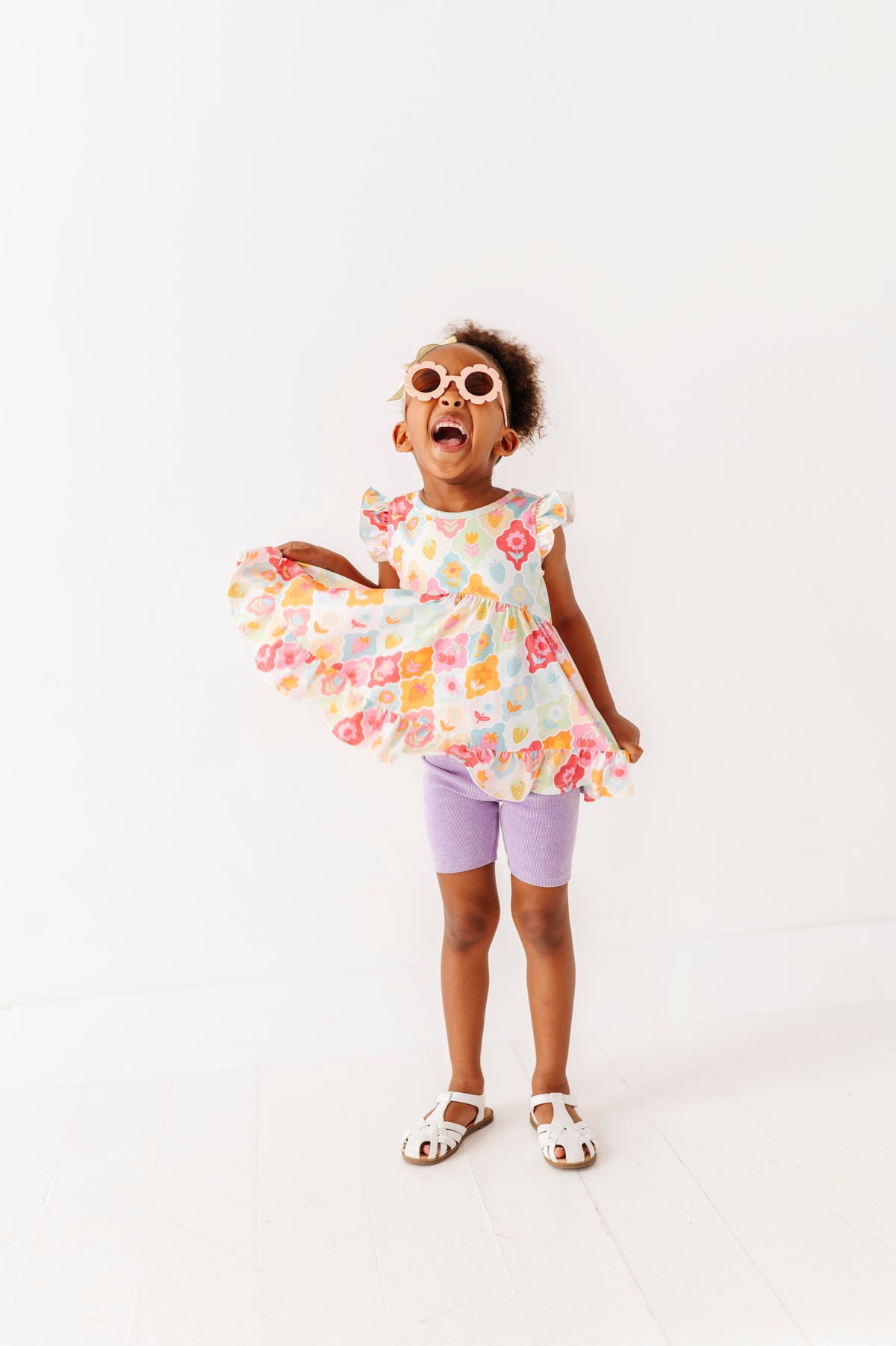 Fruity Floral | Double Ruffle Peplum