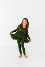 Load image into Gallery viewer, OLIVE RIB | Double Ruffle Peplum