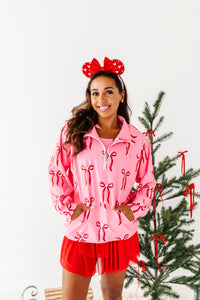 Mouse Bows PINK | (ADULT) 1/4th Zip