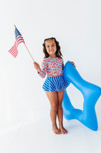 Load image into Gallery viewer, Ditsy 4th of July Floral | Rashguard Skirted 2-Piece