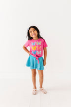 Butterflies | Pink Vintage Front-Tie Tee