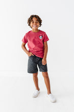 Load image into Gallery viewer, Green Outline Santa Mickey | KIDS RED TEE