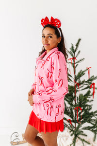 Mouse Bows PINK | (ADULT) 1/4th Zip