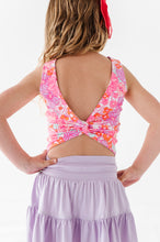 Load image into Gallery viewer, Neon Floral | Twisty Back Tank
