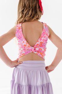 Neon Floral | Twisty Back Tank