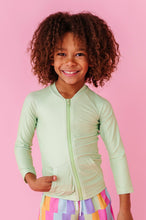 Load image into Gallery viewer, Lemon-Lime | ZIP RASH SHIRT