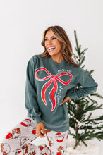 Load image into Gallery viewer, RED BOW (GREEN SHIRT) | Adult *SWEATSHIRT*