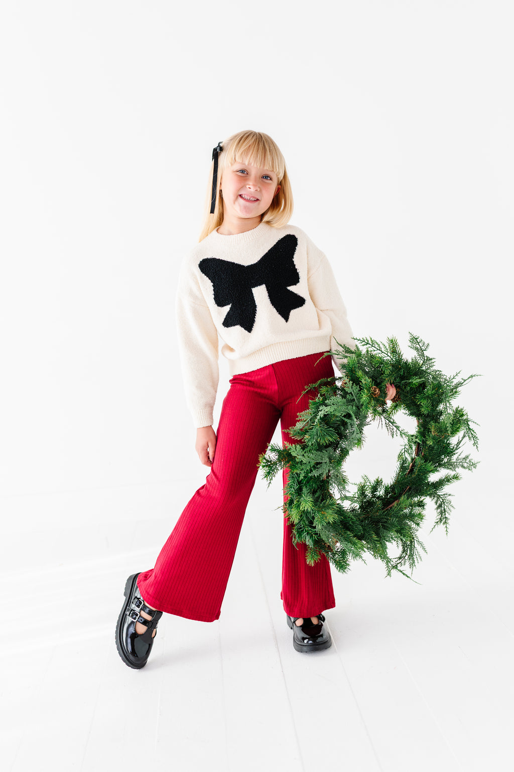 Holly Berry | Rib Wide Leg Pants
