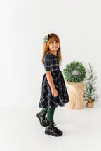 Black Plaid | Scoop Back Dress
