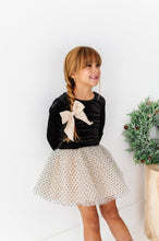 Load image into Gallery viewer, Black Velvet | Bow Back Long Sleeve Top