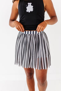 Midnight Stripes | (ADULT) MESH SKORT