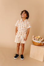 Honey Gingham | BOYS LINEN SET