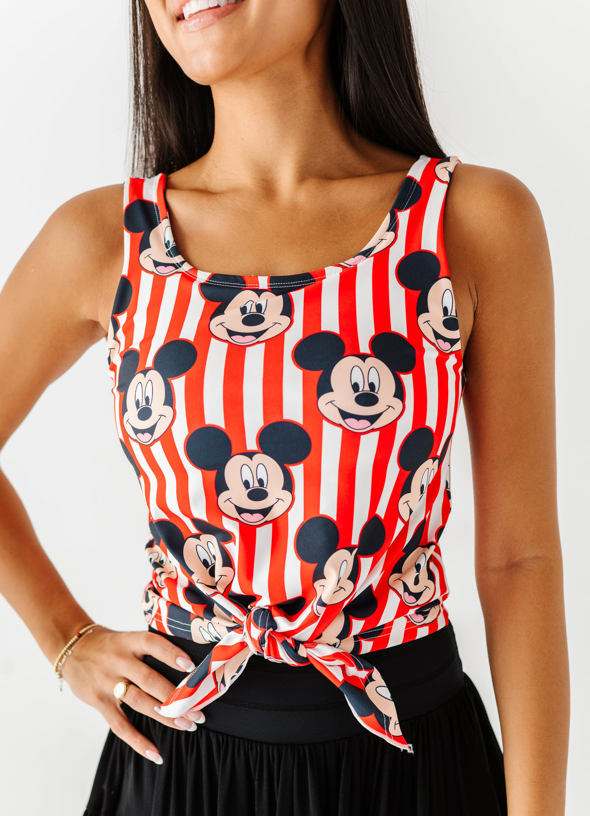 MICKEY Stripe (ADULT) | FRONT-TIE TANK
