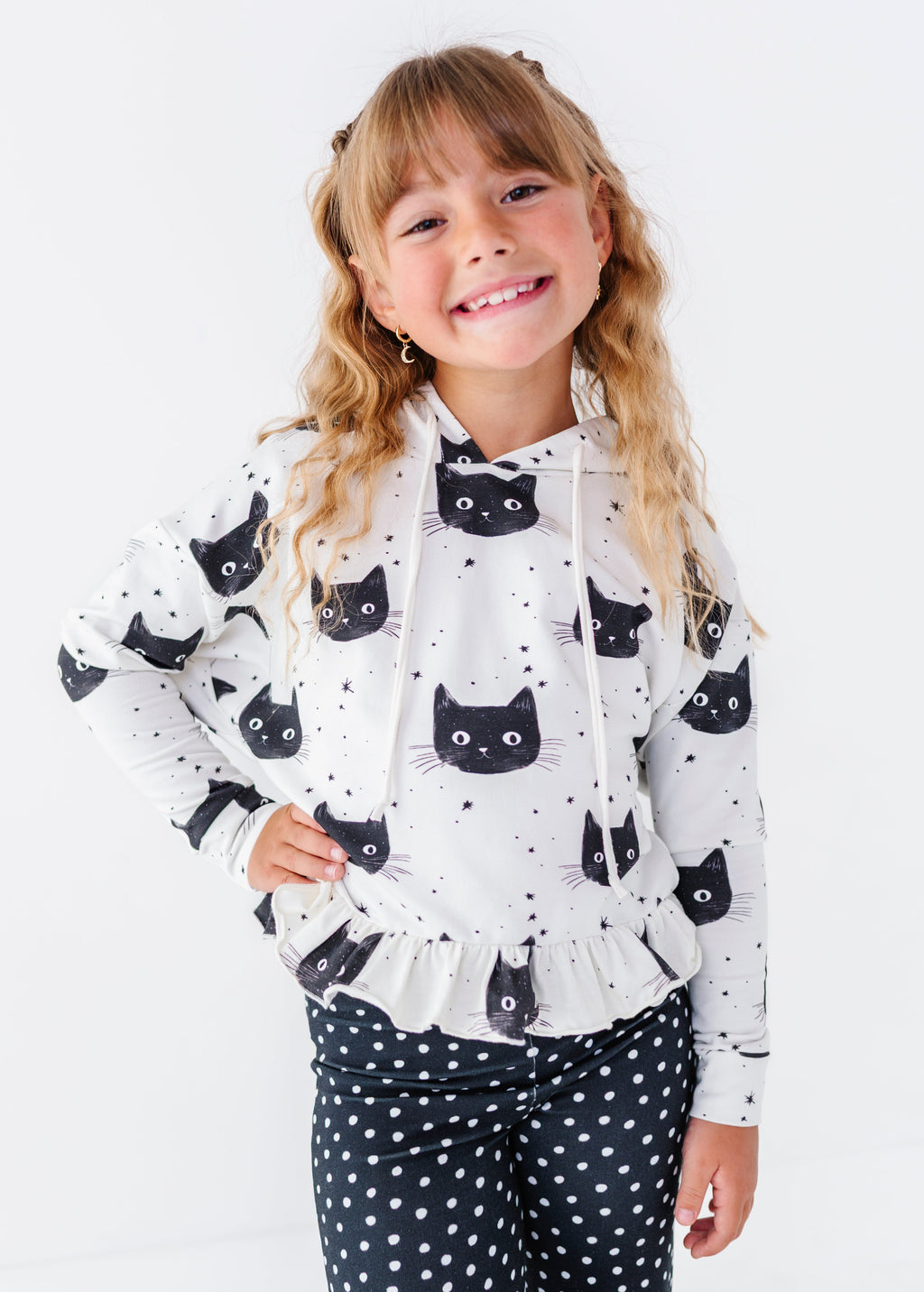 Black Cat Magic | Ruffle Hoodie