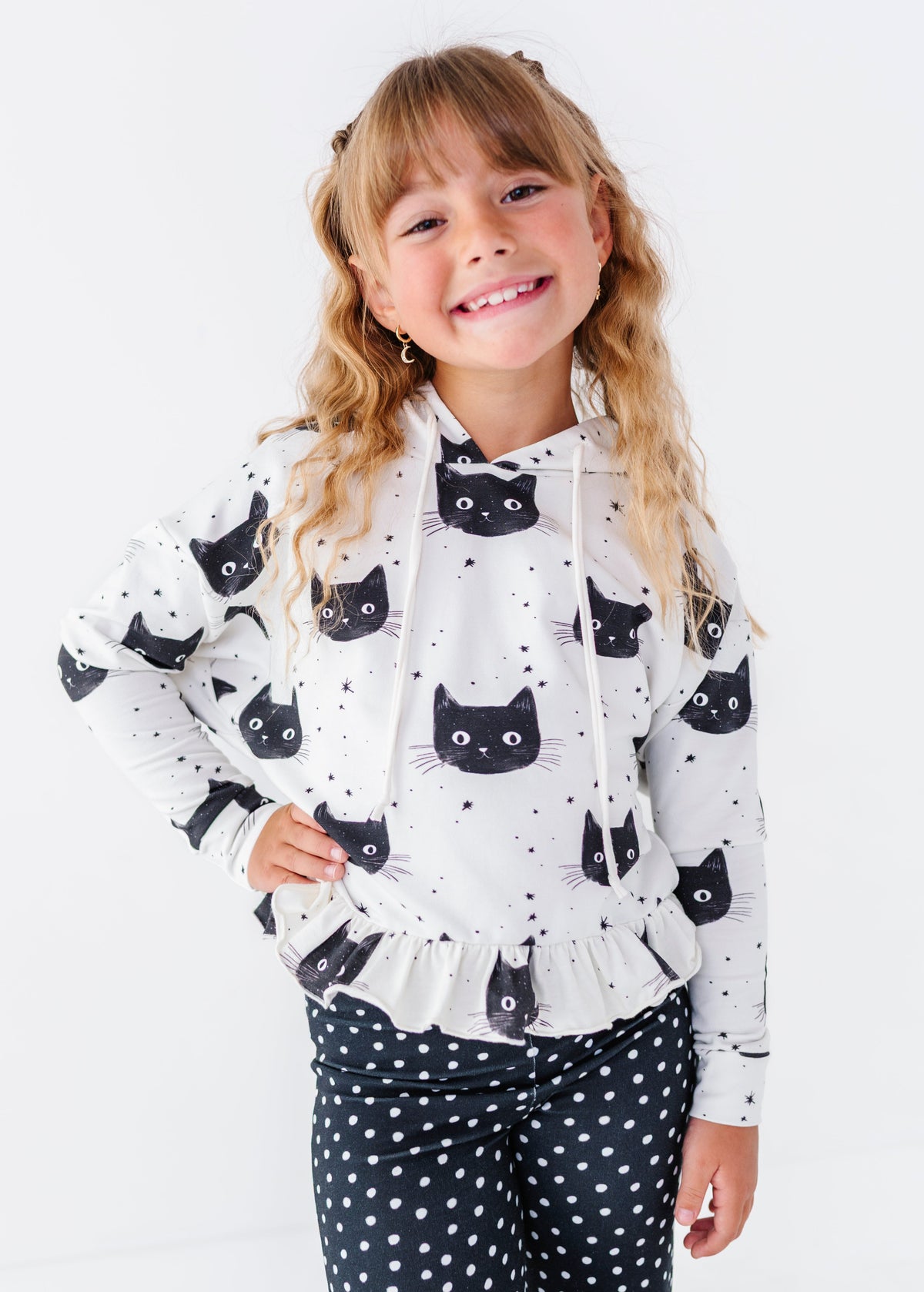 Black Cat Magic | Ruffle Hoodie