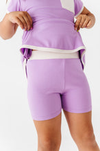Load image into Gallery viewer, Pixie Purple | Mini Dress + Biker Shorts RIB Set