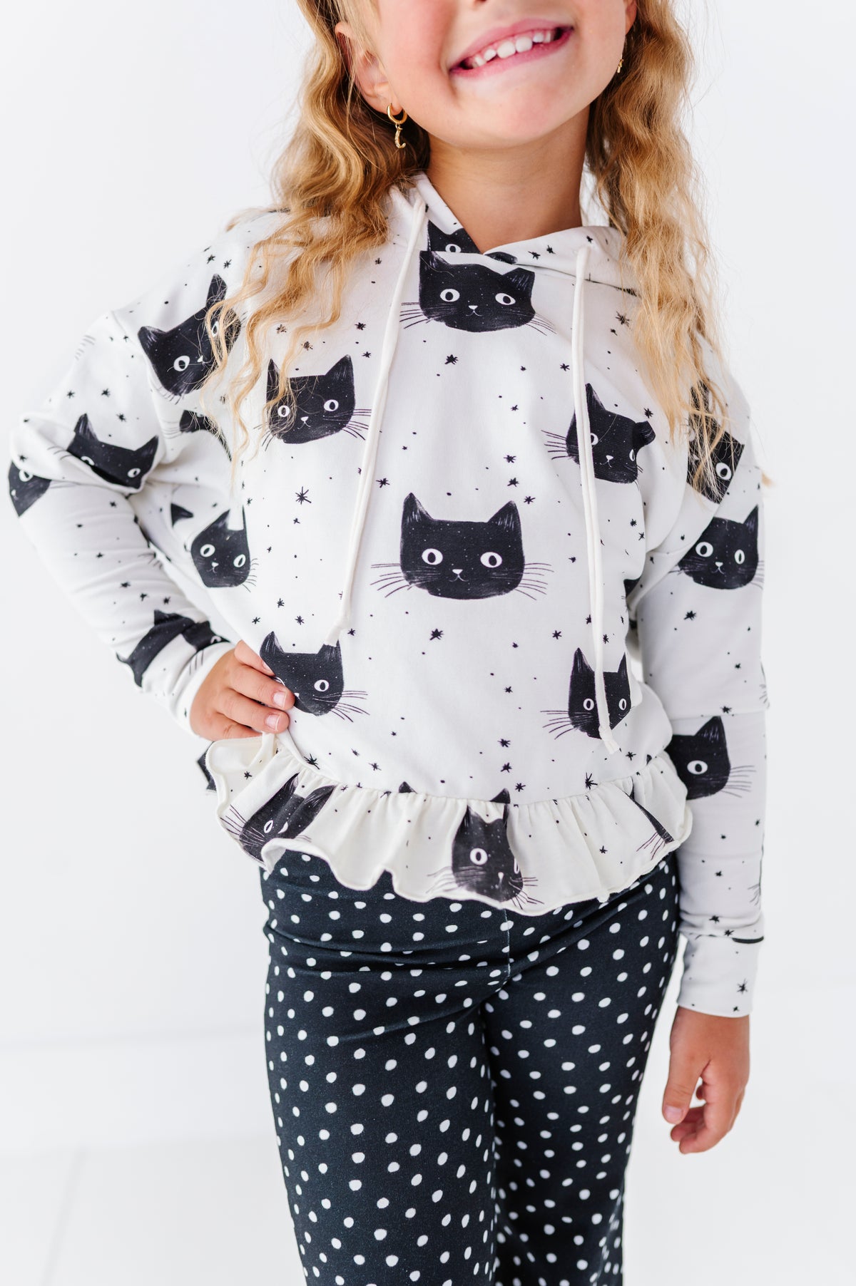 Black Cat Magic | Ruffle Hoodie
