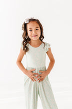 Minty FLORAL | Cropped Pant Romper