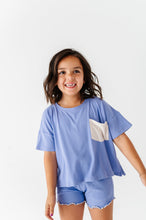 Load image into Gallery viewer, Periwinkle | Boxy Crop + Shorts RIB Set